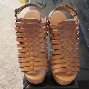 Cognac Wedge Gladiators